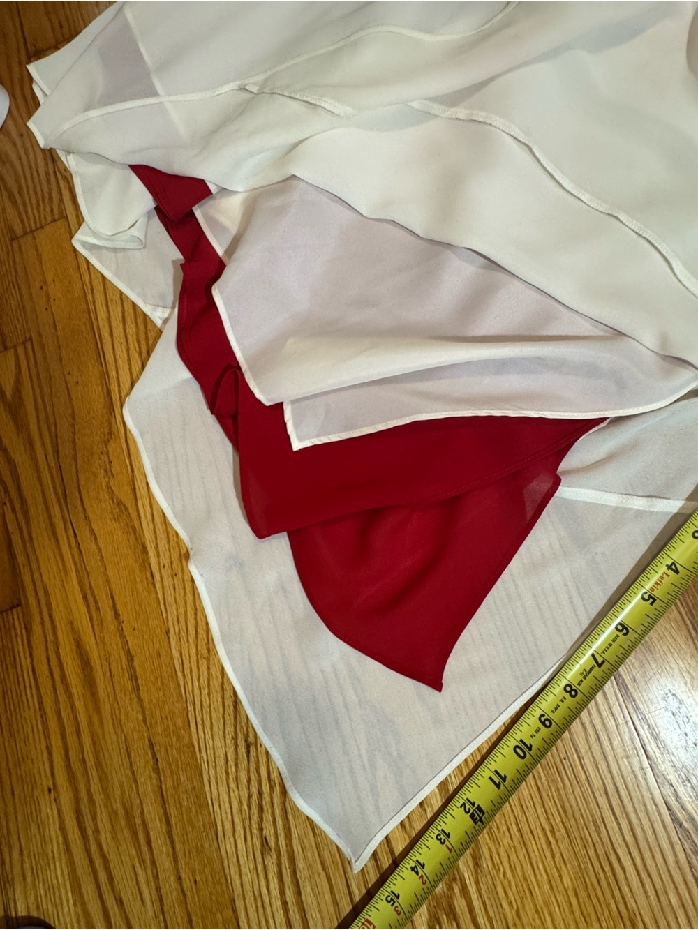 Elegant White Slip Dress with Red Floral Embroidery - Picture 7 of 9